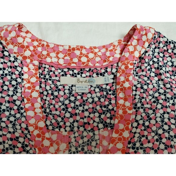 Boden Women's Boho Chic Pink Blue White Mollie Blouse Size US 4 EUC - Picture 9 of 9